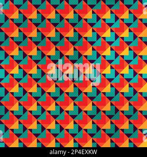 Retro geometric seamless pattern. Stock Vector