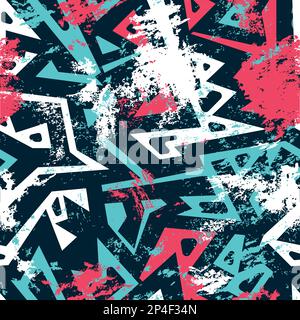 grunge geometric seamless pattern Stock Vector