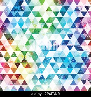 grunge triangle seamless pattern Stock Vector