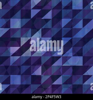 violet triangle seamless pattern with grunge effect Stock Vector