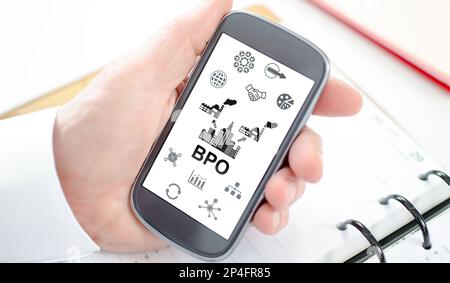 Bpo concept shown on a smartphone screen Stock Photo