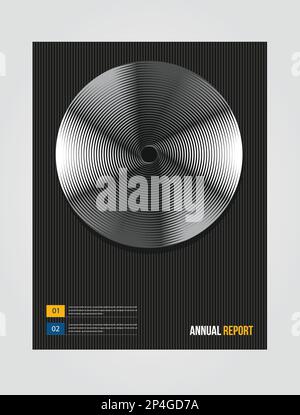 Platinum disc Technological design in the round. Lines in Circle Form. Spiral Vector Illustration for annual report, cover, poster, etc. Stock Vector