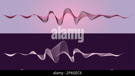 Color Sound Wave on dark Background, technology, and earthquake wave diagram concept, design for music studio and wave function concept, Vector Illust Stock Vector