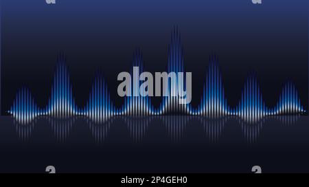 Color Sound Wave on dark Background, technology, and earthquake wave diagram concept, design for music studio and wave function concept, Vector Illust Stock Vector