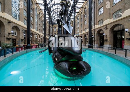 Steampunk sculpture, Hays Galleria, London Stock Photo