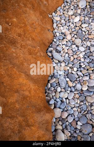 Rocky shapes on the beach. Stock Photo