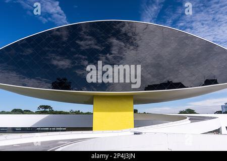 Beautiful view modern architecture museum building by Oscar Niemeyer Stock Photo