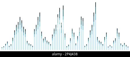 Audio levels simple vector. Sound wave display. Audio waveform graphics. Stock Vector