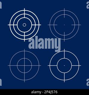Vector crosshair set. Crosshair icons for sniper rifle in video game. Stock Vector