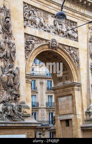 Porte Saint-Denis, triumphal arch erected by Louis XIV on 1672. Paris ...