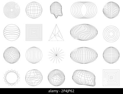 Retrofuturistic geometry design elements set. Design elements for poster, cover, flyer in 80s style. Vector illustration Stock Vector