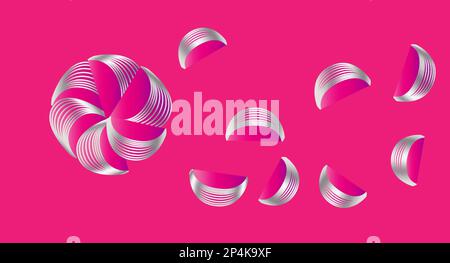 abstraction geometric shapes levitation petals pink purple lilac Stock Vector