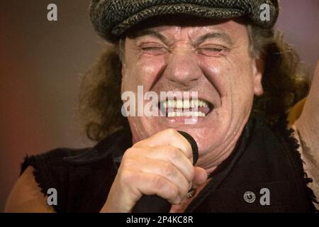 Brian Johnson lead singer of rock group AC DC with Geordie Defty and ...