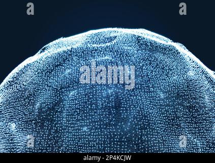 The Half-sphere Consisting of Points. Abstract Grid. Semi-sphere Illustration. Stock Vector