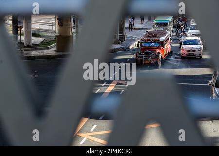 Manila, Manila, The Philippines. 6th Mar, 2023. Fewer jeepneys are seen during rush hours in downtown Manila, amid the nationwide 7-day strike against the government's transport modernisation programme which aims to replace old vehicles. Credit: ZUMA Press, Inc. Credit: ZUMA Press, Inc./Alamy Live News Stock Photo