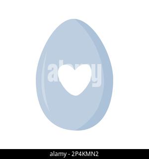 Easter egg icon with cute heart silhouette. Vector illustration isolated on white background. Happy Easter Holiday element. Spring symbol Stock Vector