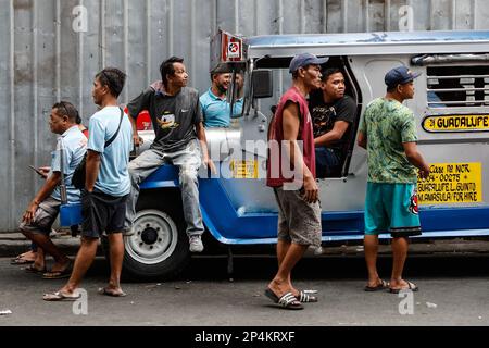 Manila, Manila, The Philippines. 6th Mar, 2023. Protesters sit on a jeepney as they take part in .the nationwide 7-day strike against the government's transport modernisation programme which aims to replace old jeepneys. Credit: ZUMA Press, Inc. Credit: ZUMA Press, Inc./Alamy Live News Stock Photo