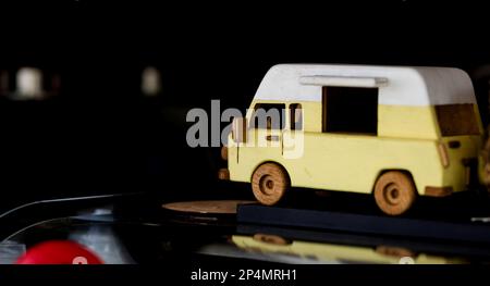 Toy car. Delivery truck. miniature van Stock Photo