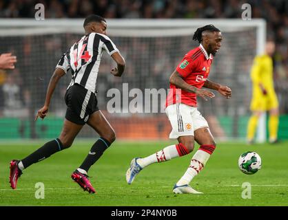 26 Feb 2023 - Manchester United v Newcastle United - Carabao Cup - Final - Wembley Stadium  Manchester United's Aaron Wan-Bissaka during the Carabao Cup Final. Picture : Mark Pain / Alamy Live News Stock Photo