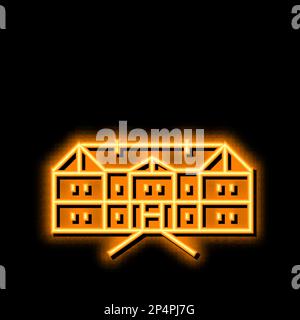 colonial house neon glow icon illustration Stock Vector Image & Art - Alamy