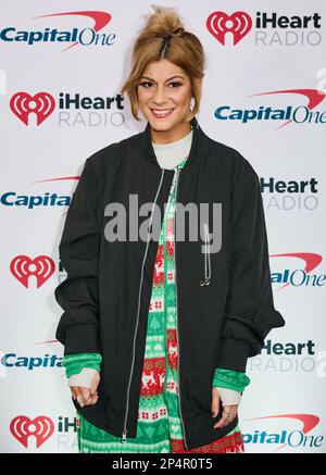 WASHINGTON, D.C., USA - DECEMBER 13, 2022: Jax poses at Hot 99.5's iHeartRadio Jingle Ball at the Capital One Arena. Stock Photo