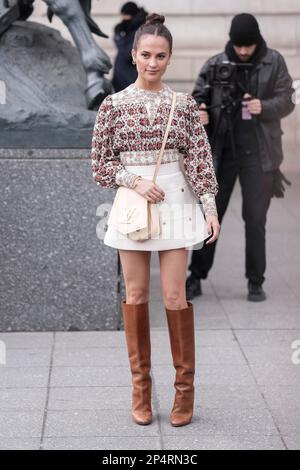Alicia Vikander attending the Louis Vuitton show during PFW Womenswear  Fall/Winter 22/23 in Paris, France on March 7, 2022. Photo by Julien  Reynaud/APS-Medias/ABACAPRESS.COM Stock Photo - Alamy