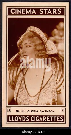 Portrait of actress  Gloria Swanson - Vintage Cigarette Card Stock Photo