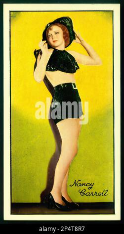 Portrait of Nancy Carroll - Vintage Cigarette Card Stock Photo - Alamy