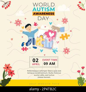 World Autism Awareness Day. Vector Poster, Banner. April 2 Autism Day 