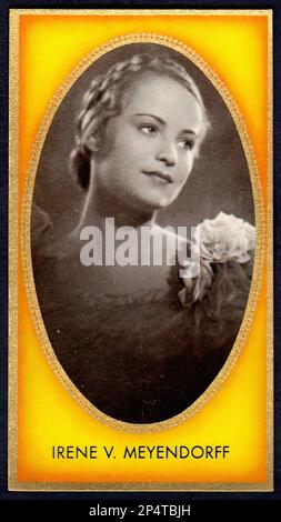 Portrait of Irene von Meyendorff  - Vintage German Cigarette Card Stock Photo