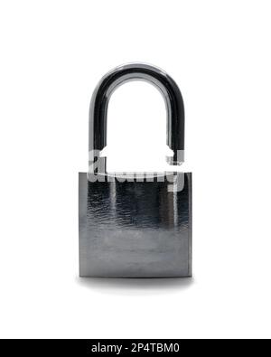 Close-up of a unlocked padlock on a computer keyboard. Concept photo of ...