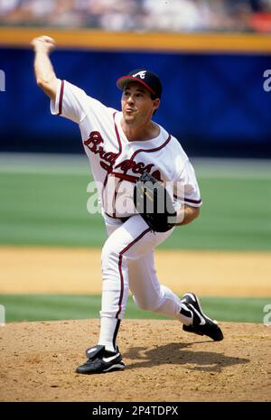 Atlanta, United States. 31st Oct, 2021. Former great Atlanta Braves pitcher Greg  Maddux throws ceremonial first pitch before the Houston Astros-Atlanta  Braves matchup in game five in the MLB World Series at