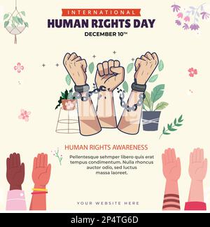 Human Rights Day Social Media Template Design Vector Stock Vector