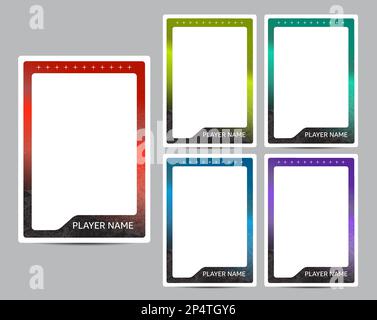 Sport player trading card frame border template design set Stock Vector