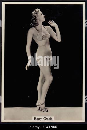 Portrait of actress  Betty Grable  - Vintage Cigarette Card Stock Photo