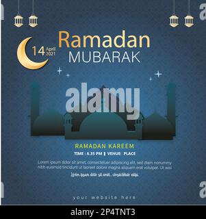 Ramadan Kareem. Islamic greeting card template with ramadan for wallpaper design Stock Vector