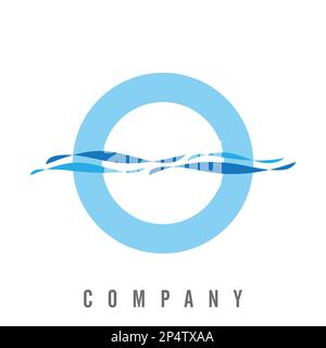 Abstract water wave logo on white background. Vector illustration design. Stock Vector