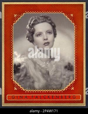 Portrait of Gina Falckenberg  - Vintage German Cigarette Card 03 Stock Photo