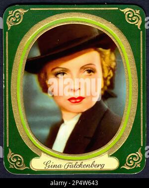 Portrait of Gina Falckenberg  - Vintage German Cigarette Card 05 Stock Photo