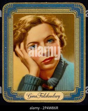 Portrait of Gina Falckenberg  - Vintage German Cigarette Card 06 Stock Photo