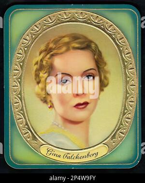 Portrait of Gina Falckenberg  - Vintage German Cigarette Card 01 Stock Photo