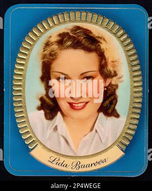 Portrait of actress  Lida Baarova  - Vintage German Cigarette Card 04 Stock Photo