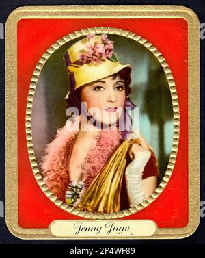 Portrait of actress  Jenny Jugo  - Vintage German Cigarette Card Stock Photo