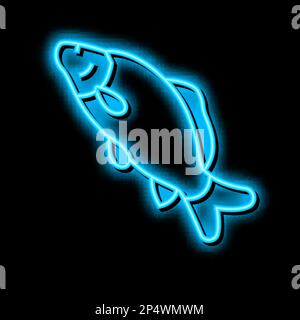 common carp neon glow icon illustration Stock Vector