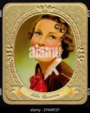 Portrait of actress  Lida Baarova - Vintage Cigarette Card Stock Photo