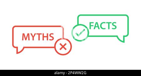 myths vs facts icon speech bubbles Stock Vector