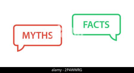 myths vs facts icon speech bubbles Stock Vector