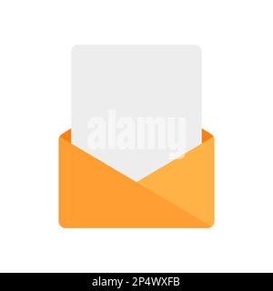 Envelope icon flat style isolated on white background Stock Vector