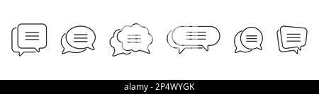 Speech bubbles icon set line style Stock Vector