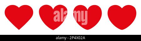 Heart icon line set simple design Stock Vector